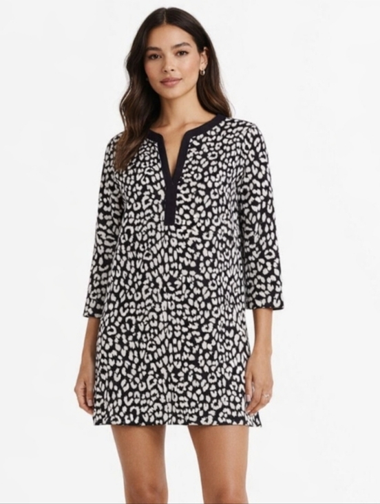 Lands' End Dresses & Skirts - Lands' End Black and WhiteGraphic Tunic Dress